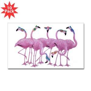   Rectangle) (10 Pack) Cool Flamingos with Sunglasses 