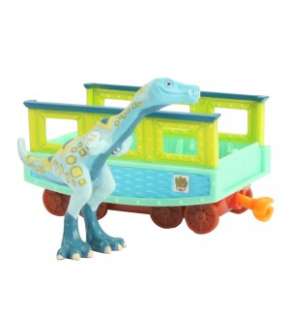 train car matches the dinosaur figure fits securely inside the train 