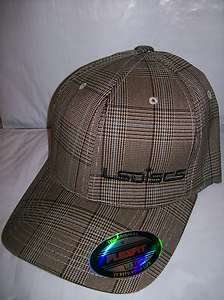 LSDISCS TAN PLAID DISC GOLF FLEXFIT BASEBALL HAT L/XL  