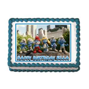 THE SMURFS MOVIE Edible Cake Party Image Topper  