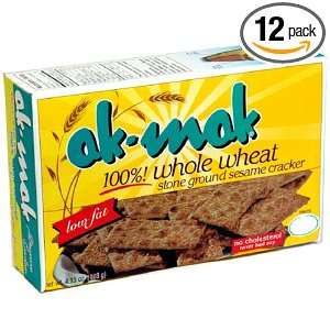 Ak Mak Sesame Crackers, 4.15 Ounce Boxes (Pack of 12)  