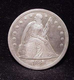 KEY DATE 1846 Liberty Seated Silver Dollar XF  