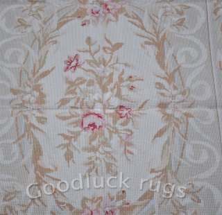 x5 Handmade French Aubusson Floral Roses Design Wool Needlepoint 