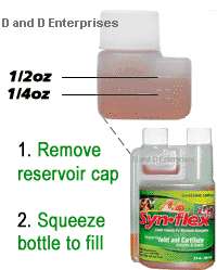 remove the cap with the 1 4 and 1 2 oz markings and gently squeeze to 