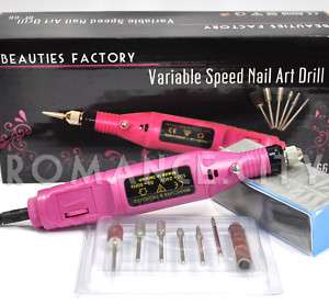 NAIL ART DRILL +6 BITS SET Acrylic UV Gel Tool #66  