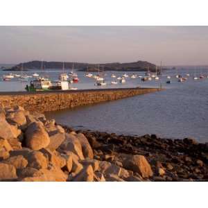 Boats in Harbour, Presquile Grande, Cote De Granit Rose, Cotes dArmor 