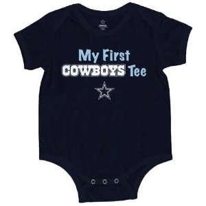  NEWBORN Baby Infant Dallas Cowboys Navy My 1st Tee Onesie 