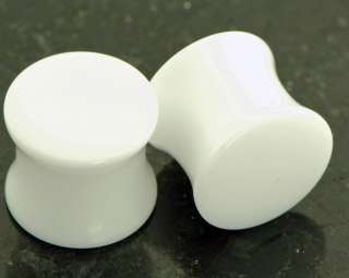 Pair 00g Pure White Acrylic Ear Plugs Body Jewelry  