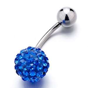 December Birthstone Small Blue Ball Belly Button Ring Navel Piercing 