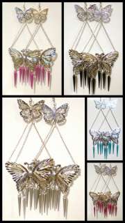   Filigree Butterfly Colored Dangling Spikes Earrings * U Pick  