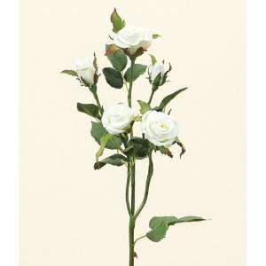  20 Decorative Artificial White Rio Rose Silk Flower Stem 