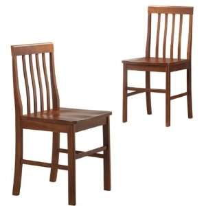  Solid Wood Dining Chairs   Brown (Set of 2) by Walker 