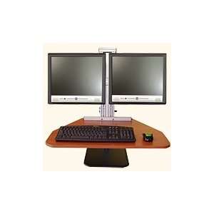  Dual Monitor Sit Stand Desk Top Workstation Office 