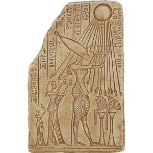  King Akhenaton Offering to Aten Sun God Wall Plaque