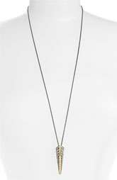 Elizabeth and James Audubon Feather Long Pendant Necklace $295.00