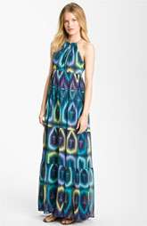 Laundry by Shelli Segal Ring Collar Tiered Chiffon Halter Gown $275.00