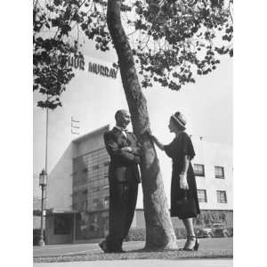  Arthur Murray and Wife Standing in Front of His Dance 