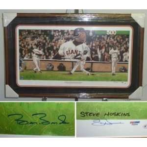 Barry Bonds Framed Signed 18x32 500 HRs Art PSA COA   Autographed MLB 