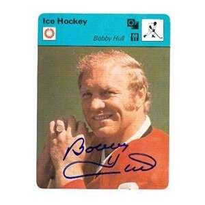 Bobby Hull autographed Sportscaster card postcard (Montreal Canadiens)