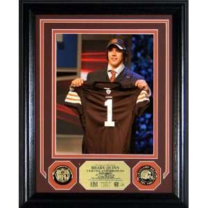 Brady Quinn Cleveland Browns Draft Day Photo Mint with Gold Coins