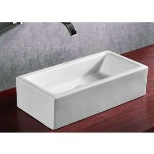  Caracalla CA4130 Rectangular White Ceramic Vessel Bathroom 