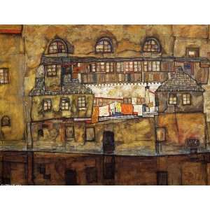 FRAMED oil paintings   Egon Schiele   24 x 18 inches   House on a 