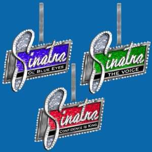 New   Pack of 24 Frank Sinatra Phrase Christmas Ornaments 4 by 