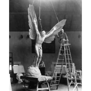  1919 photo Gutzon Borglum, sculptor, full length portrait 