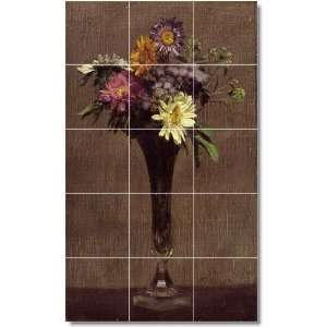 Henri Fantin Latour Flowers Ceramic Tile Mural 8  36x60 using (15 