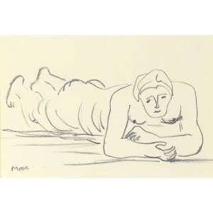 FRAMED oil paintings   Henry Moore   24 x 16 inches   Woman lying on 