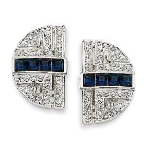  Blue & White Swarovski Crystal Jackie Kennedy Earrings 