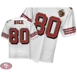 Jerry Rice 49ers #80 Throwback Jersey Authentic Football White Jersey 