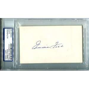 Jimmie Foxx Autographed 3x5 Card (PSA/DNA)   MLB Cut Signatures
