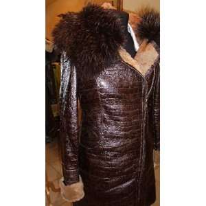 Sheepskin Lambskin John Coat Real Shearling Leather Fur Hood D Raccoon 