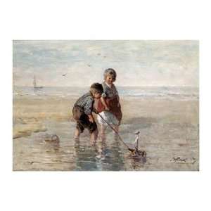  Children Playing By The Seaside by Jozef Israels . Art 