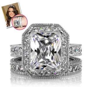 Khloe Kardashian Inspired Wedding Ring Set Size 8