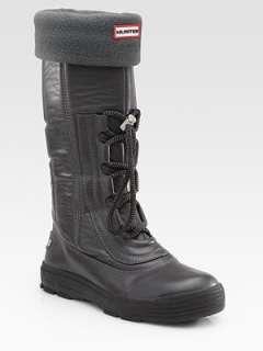 Hunter   Layne Fleece Lined Leather Knee High Boots    