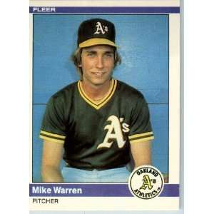  1984 Fleer # 461 Mike Warren Oakland Athletics Baseball 