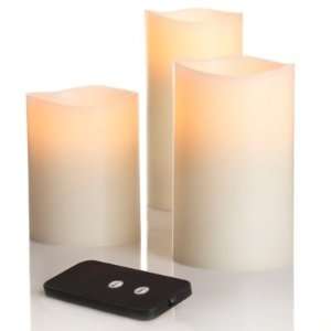 Nate Berkus Set of 3 Flameless Candles w/ Remote   Ivory
