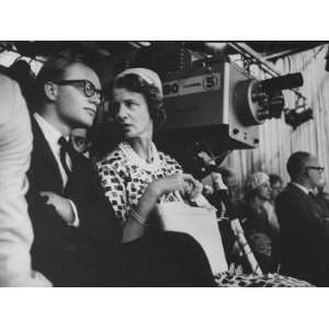  Mrs. Nelson Rockefeller and Her Son Michael, Listing to Nelson 