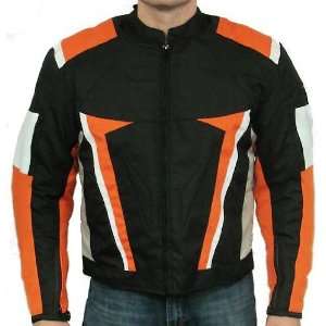  Nemesis Orange Black Armored Mens Textile Motorcycle 