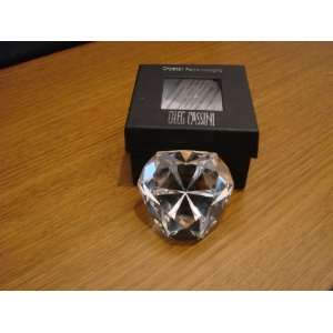 Oleg Cassini Crystal Hexagon Diamond Cut Paperweight   New in Box