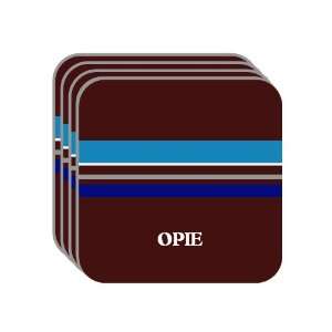 Personal Name Gift   OPIE Set of 4 Mini Mousepad Coasters (blue 