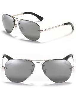 Ray Ban Rimless Large Aviator Sunglasses   Sunglasses   Accessories 