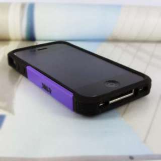 EMPIRE Apple iPhone 4 / 4S Purple and Black Armor Case Cover  