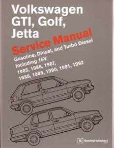  1991 VW GTI GOLF JETTA Shop Service Repair Manual Engine Body  