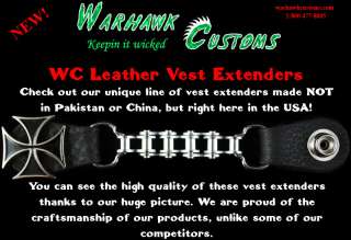 These vest extenders measure 5 7/8 inches from center of snap to 