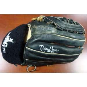 Randy Johnson Autographed Game Used Fielding Glove with Signed 