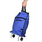   Cart Tote Bag Folding Blue Laundry 20 Pull Wheel Handle Carrier