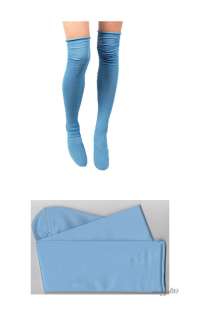 Blue Rolling Top Over The Knee/Low Thigh high Socks  
